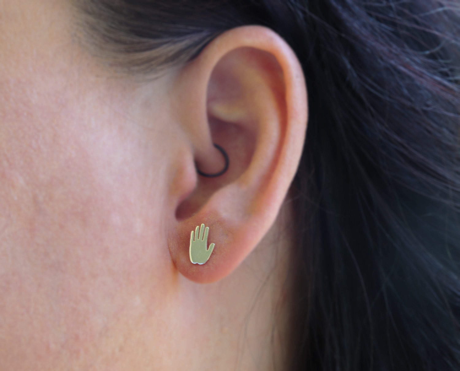 Hand Shaped Studs in Sterling Silver - Sweet November Jewelry