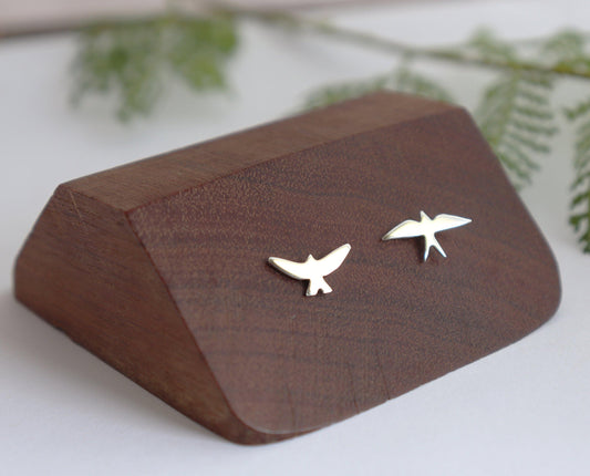 Mismatch Silver Bird Post Earrings - Sweet November Jewelry