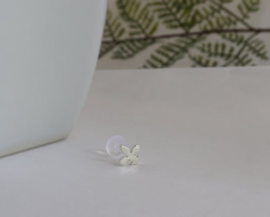 Tragus Fleur de lis Design Stud, Handmade from Sterling Silver