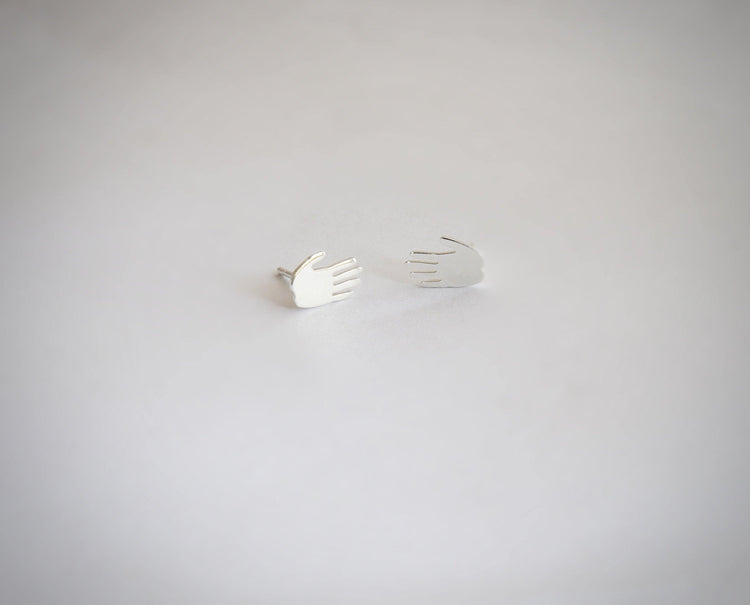 Hand Shaped Studs in Sterling Silver - Sweet November Jewelry