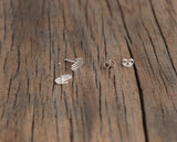 Hand Shaped Studs in Sterling Silver - Sweet November Jewelry