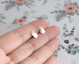 Hand Shaped Studs in Sterling Silver - Sweet November Jewelry