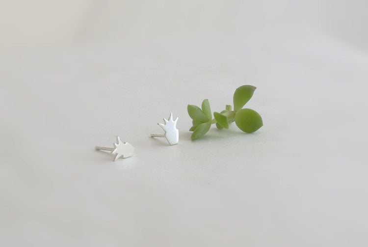 Mini Potted Succulent Stud Earrings - Sweet November Jewelry