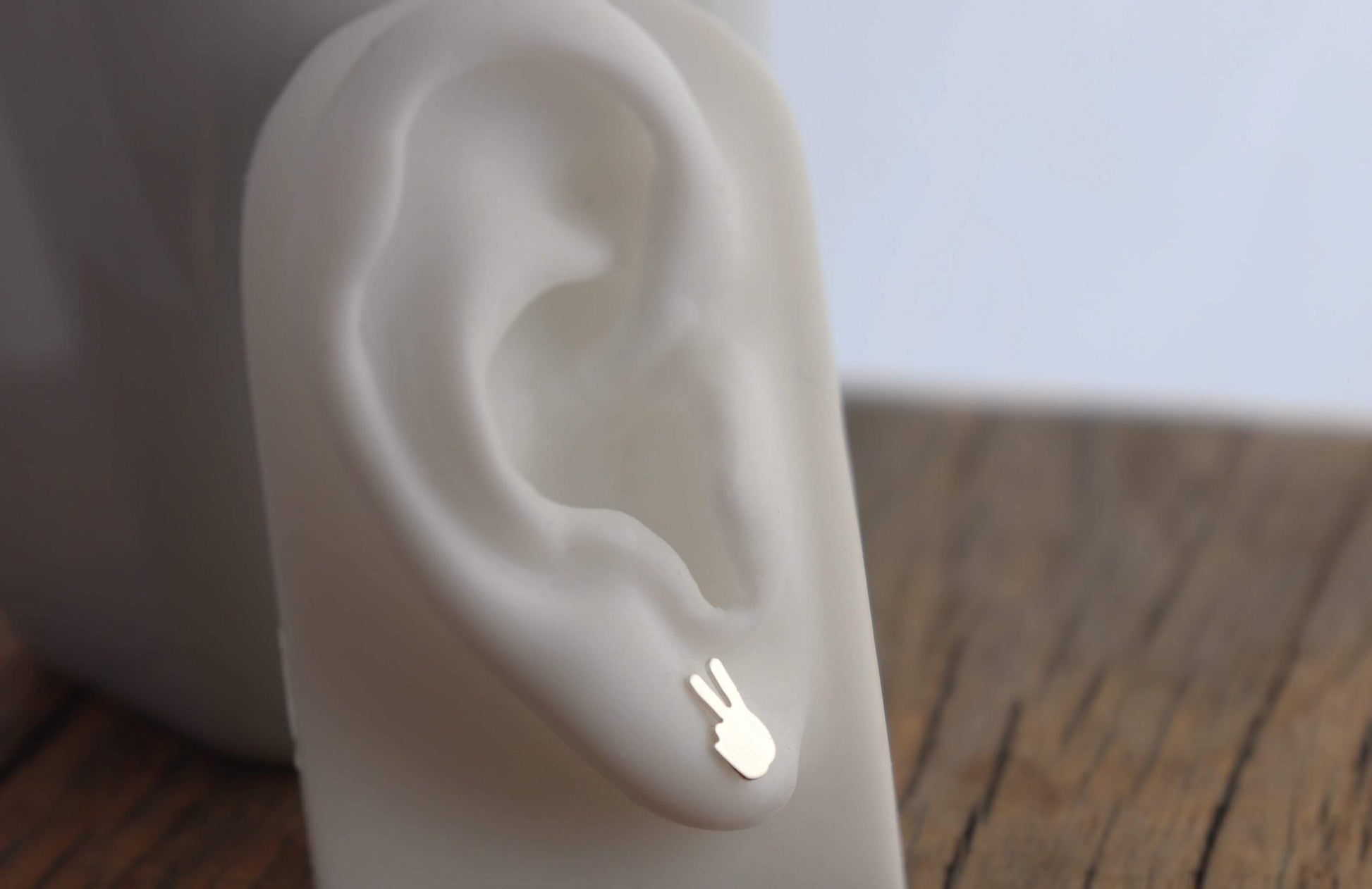 Sterling Silver Peace Sign Hand Studs - Sweet November Jewelry
