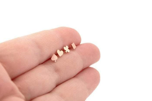 Card Suits Studs in Copper - Sweet November Jewelry