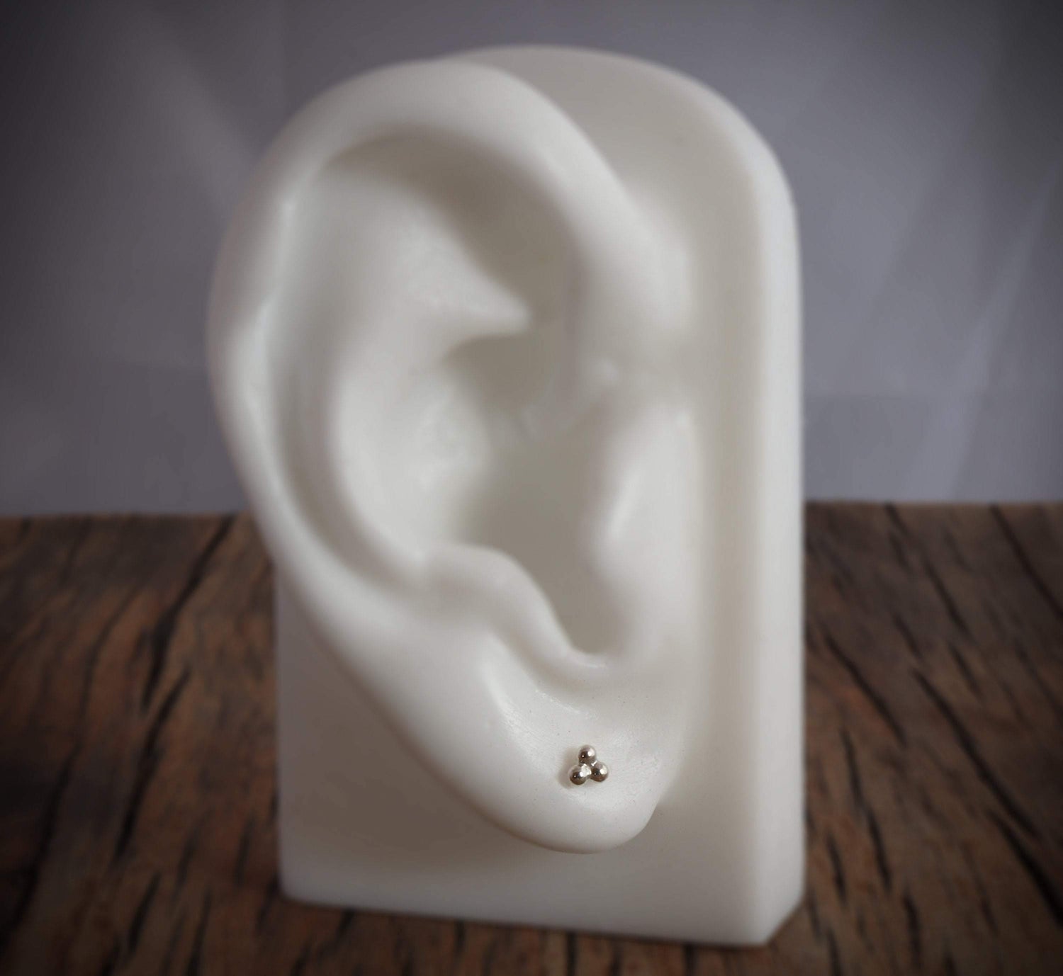 Tiny 3 Ball Studs in Sterling Silver - Sweet November Jewelry
