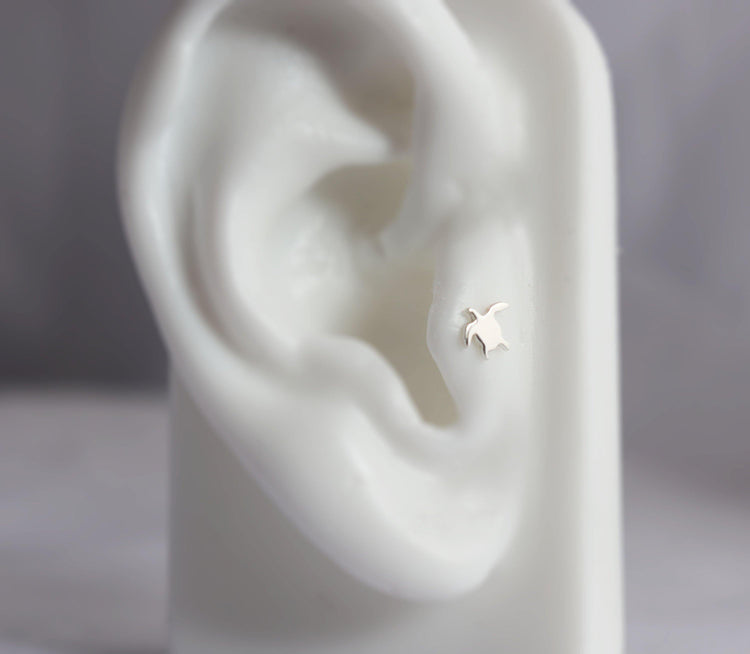 Tiny Baby Sea Turtle Tragus /Helix Cartilage Earring - Sweet November Jewelry