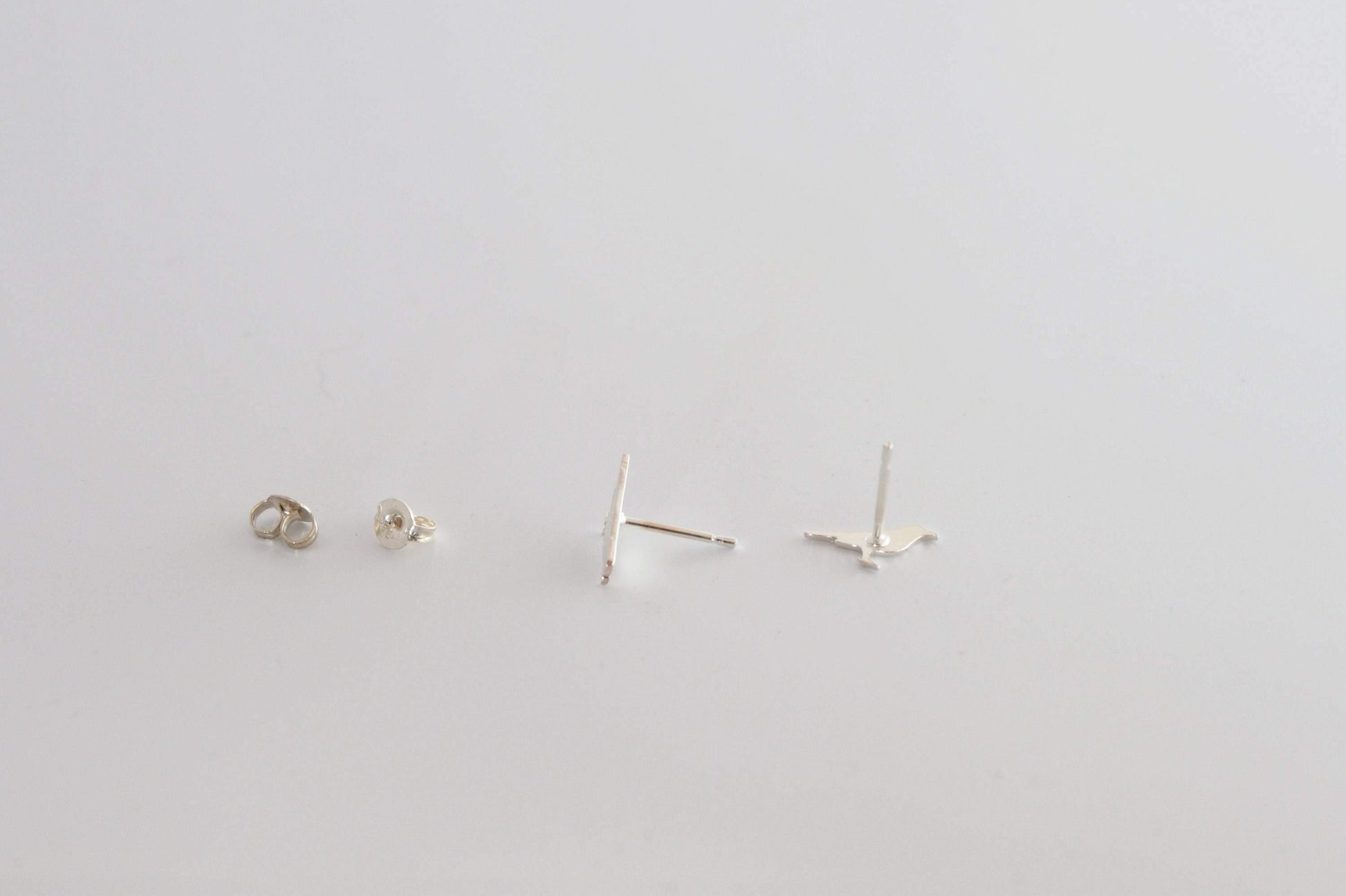 Crow Silhouette Stud Earrings in Sterling Silver - Sweet November Jewelry