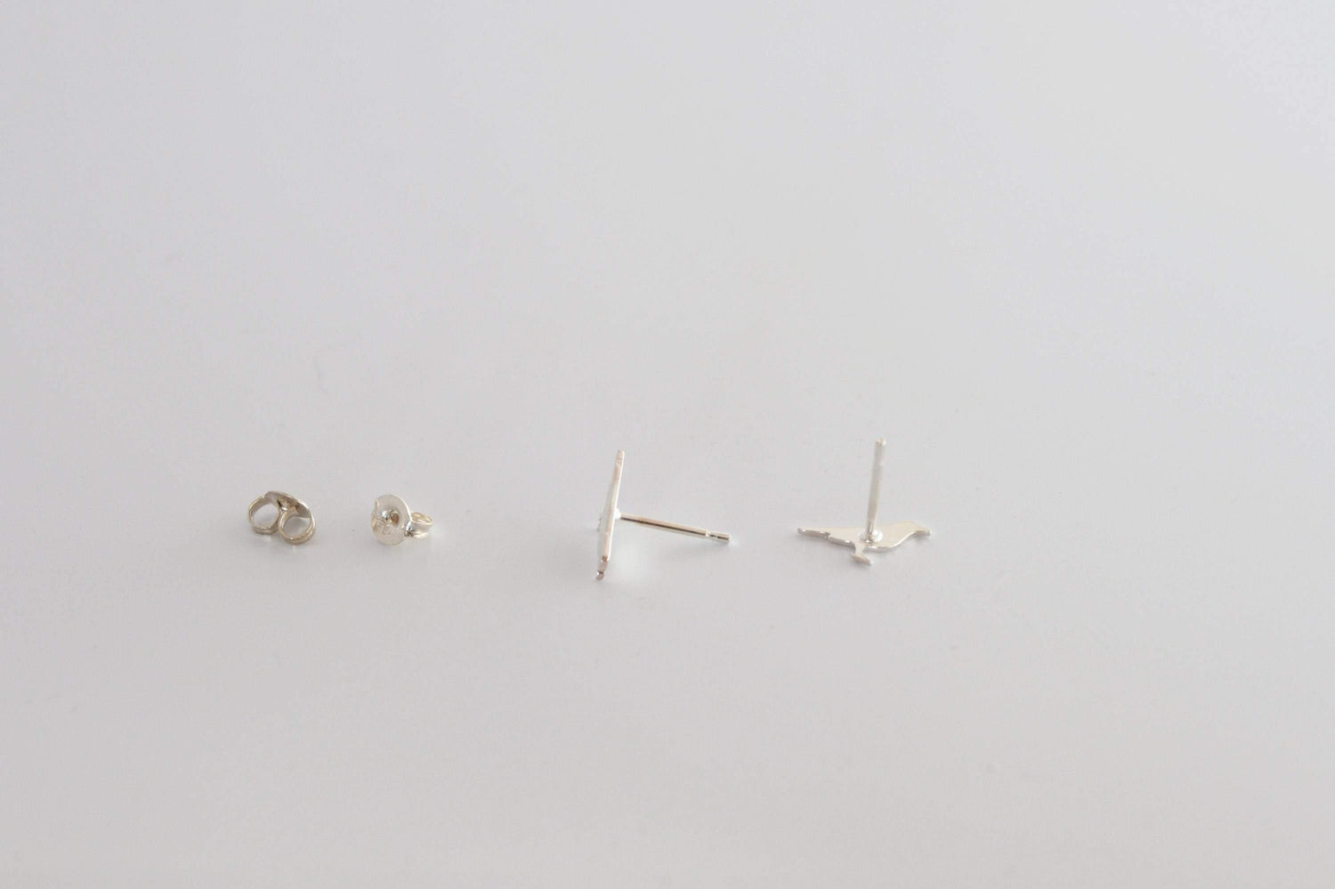 Crow Silhouette Stud Earrings in Sterling Silver - Sweet November Jewelry