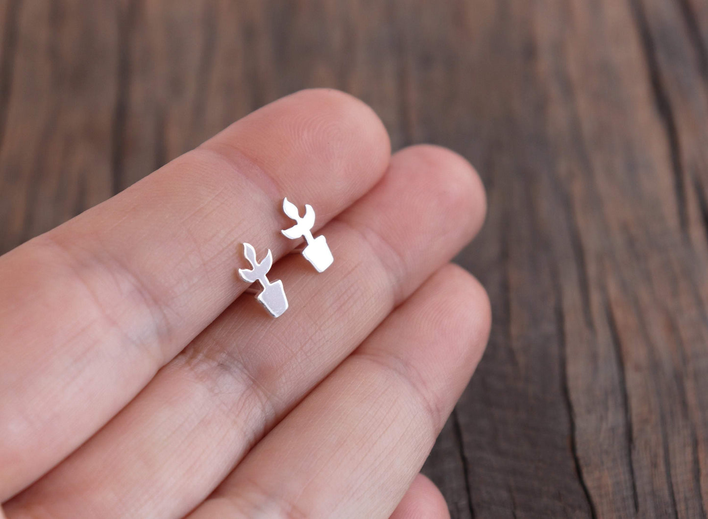 Miniature House Plant Earrings - Sweet November Jewelry