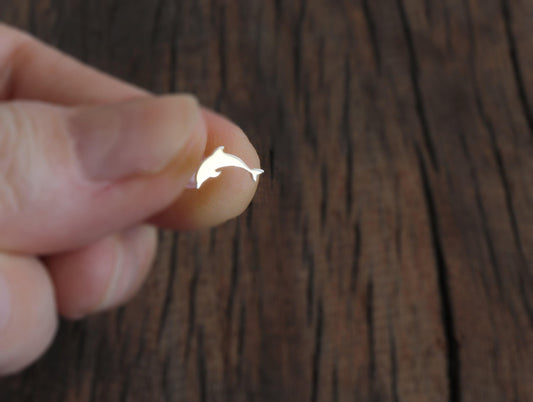 Tiny Dolphin Tragus/Labret/Cartilage Stud in Sterling Silver - Sweet November Jewelry