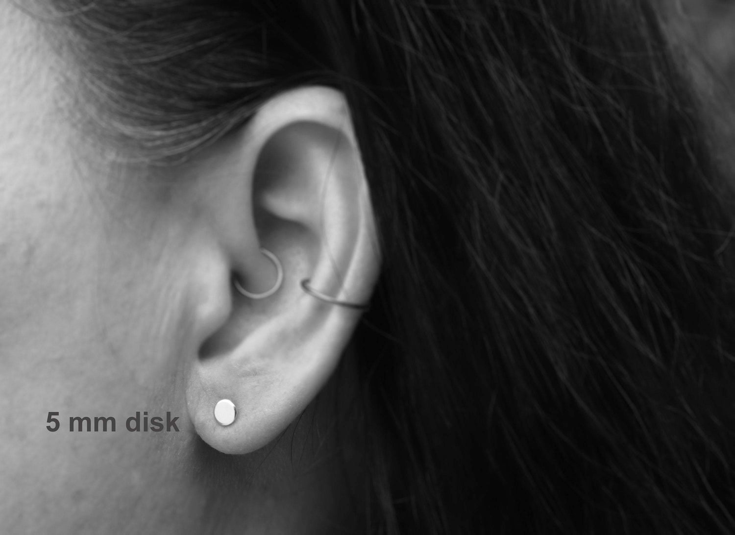 5 mm Small Sterling Silver Disk Earrings, Minimalist Studs, Silver Stud Earrings, Geometric Modern Jewelry, Simple Silver Studs, Handmade - Sweet November Jewelry