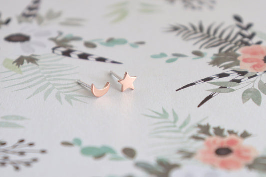 Copper Celestial Stud Set - Sweet November Jewelry