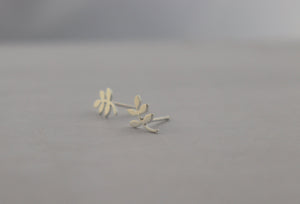Silver Vine Leaf Stud Earrings - Sweet November Jewelry
