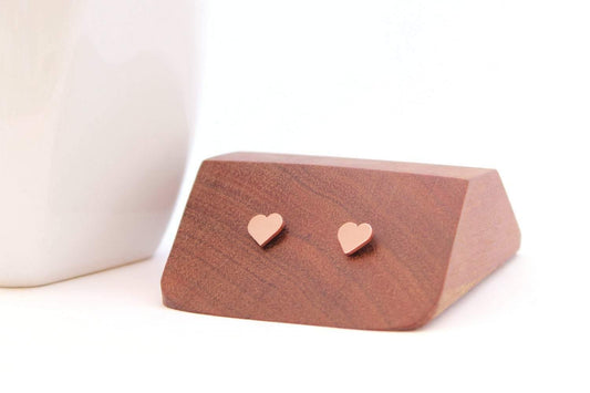 Big Copper Love Heart Studs - Sweet November Jewelry