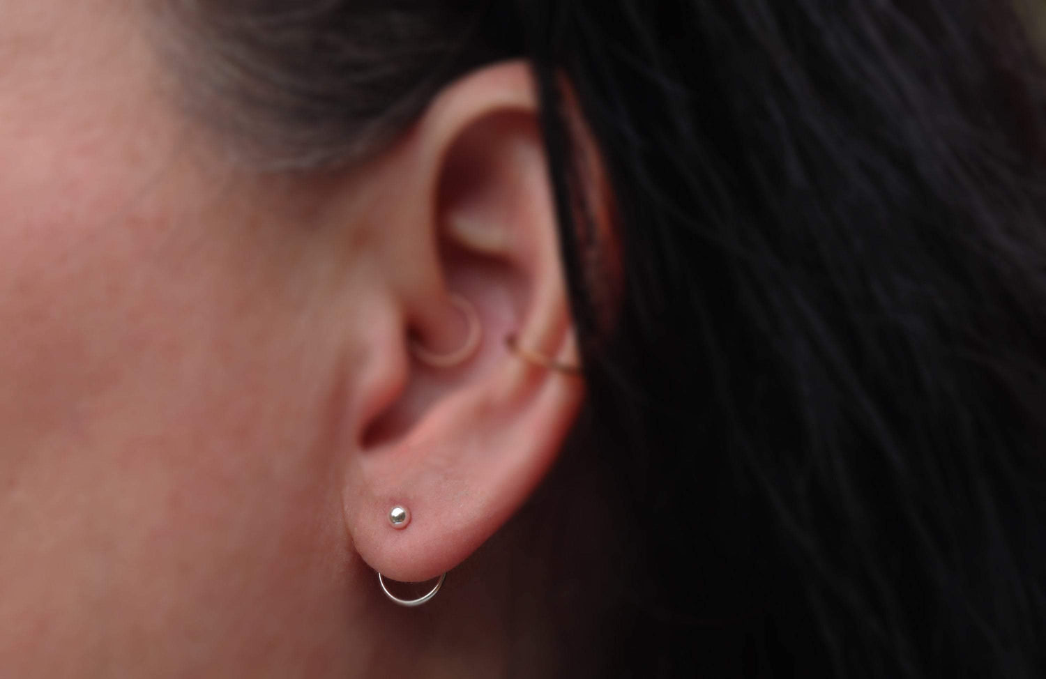 3 mm Ball Backless Earrings in Sterling Silver - Sweet November Jewelry