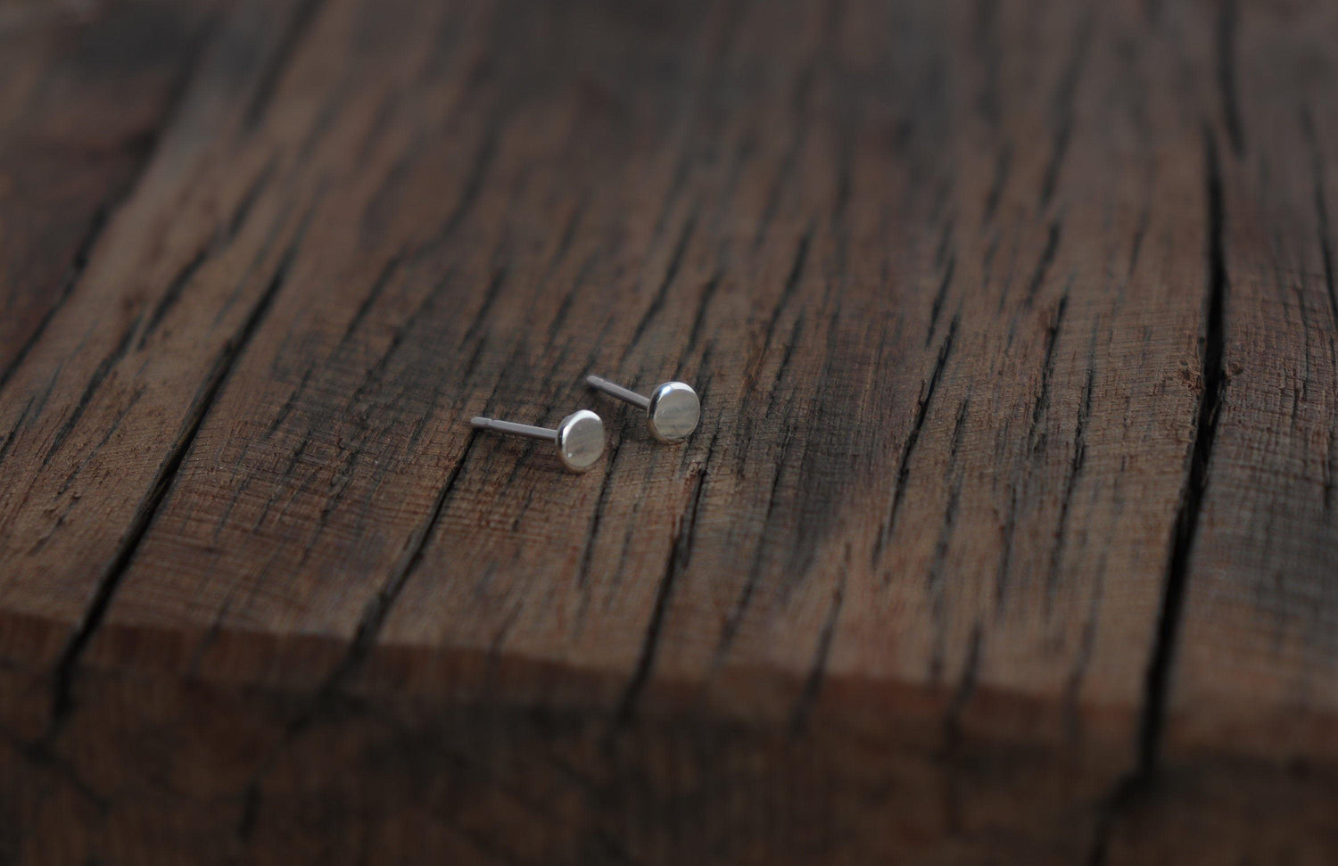 5 mm Small Sterling Silver Disk Earrings, Minimalist Studs, Silver Stud Earrings, Geometric Modern Jewelry, Simple Silver Studs, Handmade - Sweet November Jewelry
