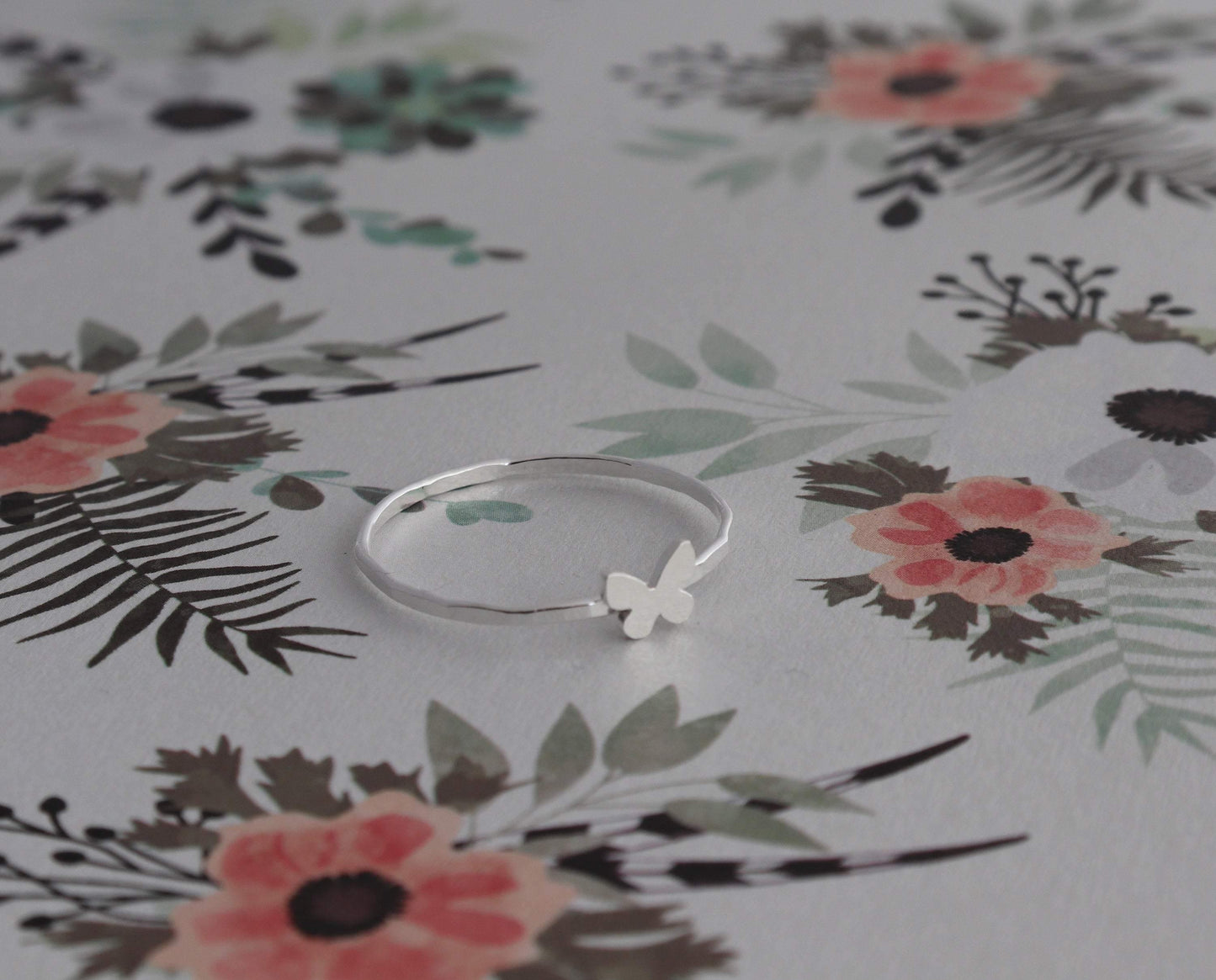 Butterfly Ring, Sterling Silver, Hand Crafted Butterfly Jewelry, Gift for Her, Silver Ring Band, Butterfly Gift,Dainty Rings,Girlfriend Gift - Sweet November Jewelry