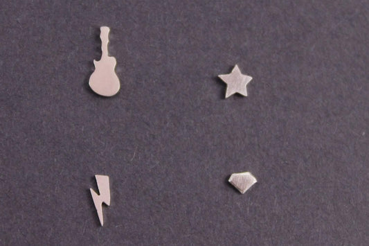 Mixed Set Music Silver Studs - Sweet November Jewelry