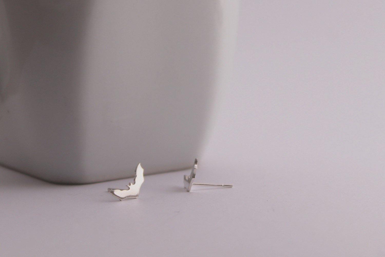 Silver Bat Earrings - Sweet November Jewelry