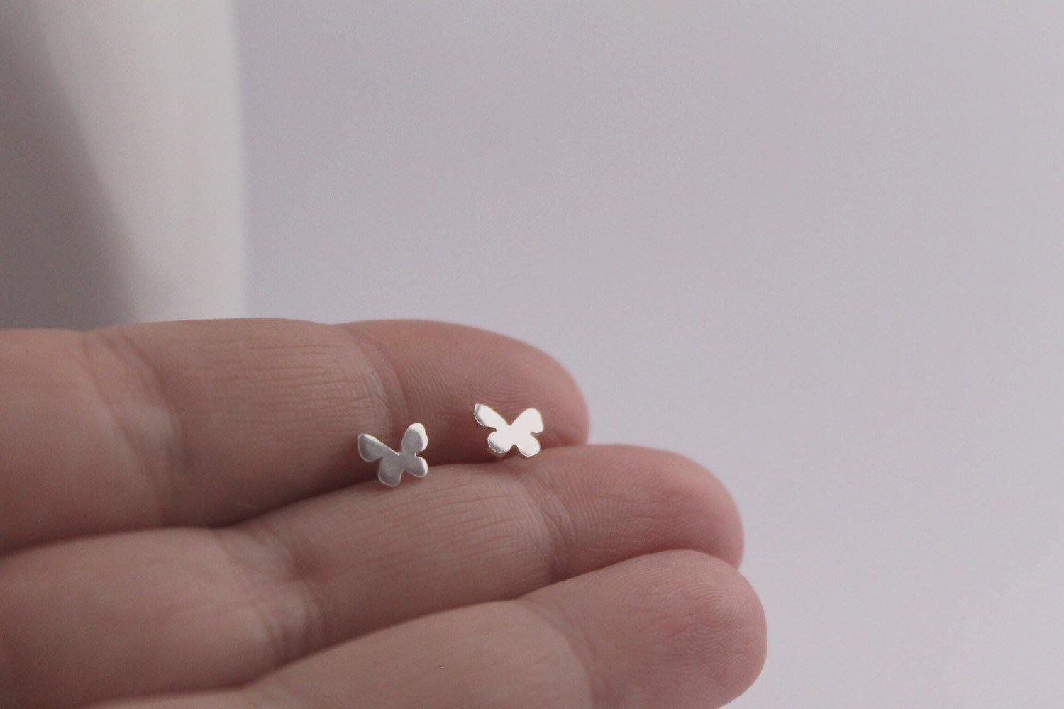 Mini Silver Butterfly Studs - Sweet November Jewelry