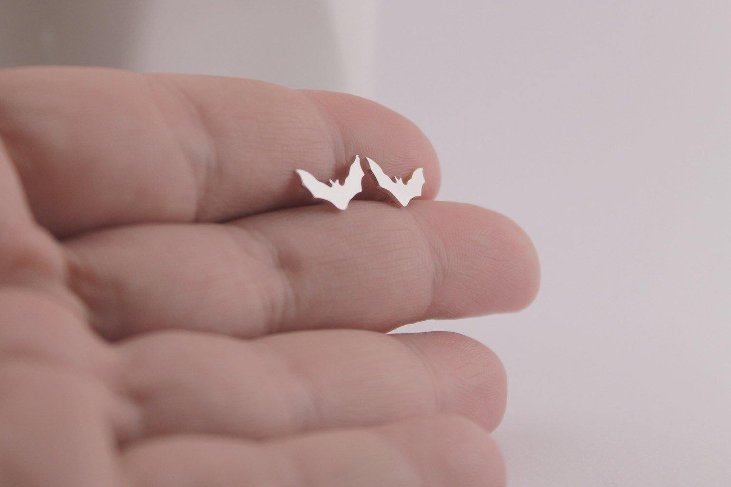 Silver Bat Earrings - Sweet November Jewelry