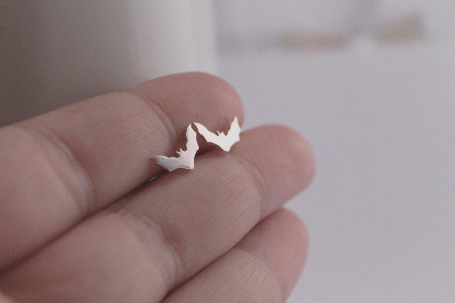 Silver Bat Earrings - Sweet November Jewelry
