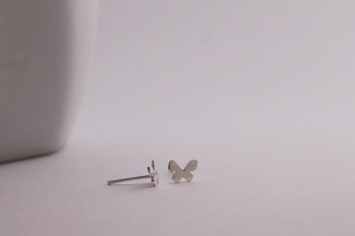 Mini Silver Butterfly Studs - Sweet November Jewelry