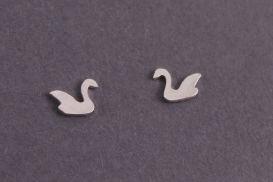 Silver Swan Earrings