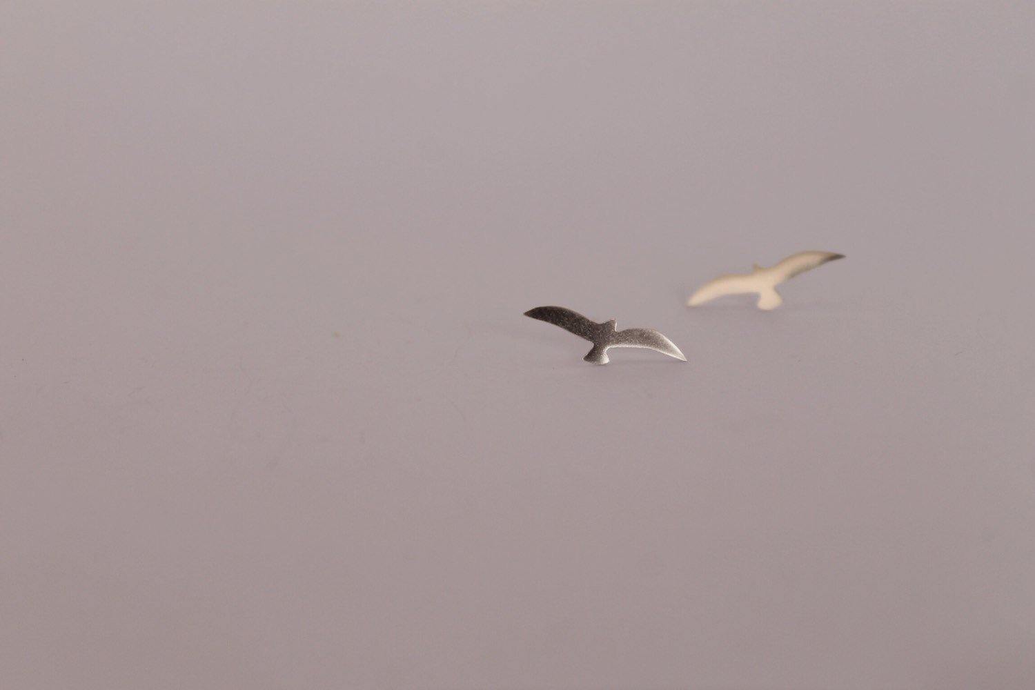Silver Seagull Studs - Sweet November Jewelry