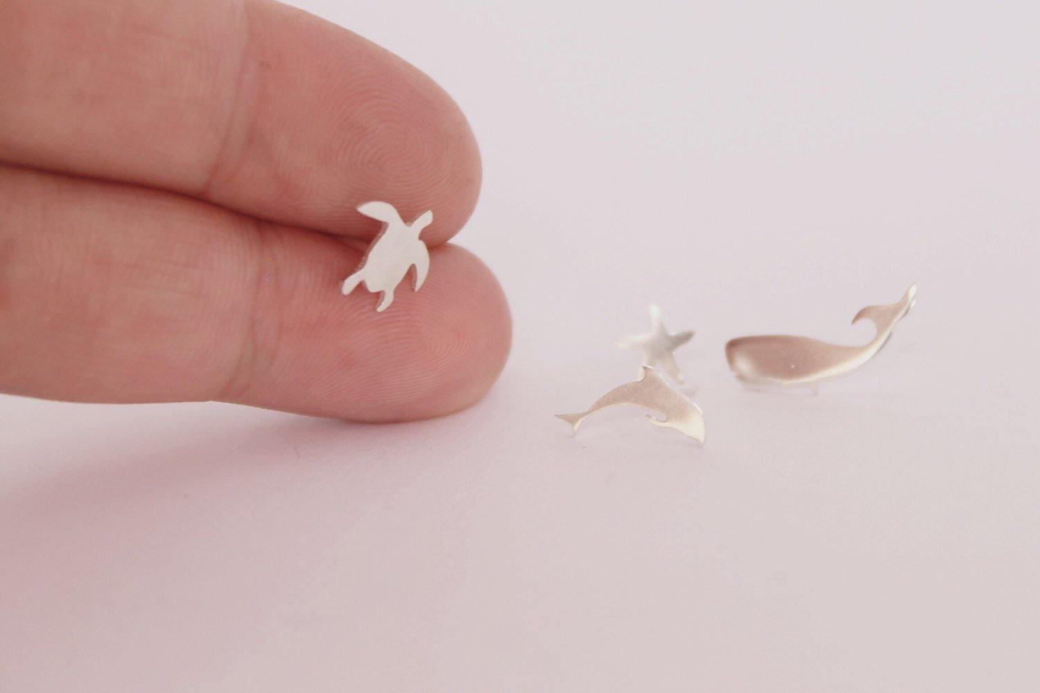 Marine Set Mismatched Sea Creature Studs - Sweet November Jewelry