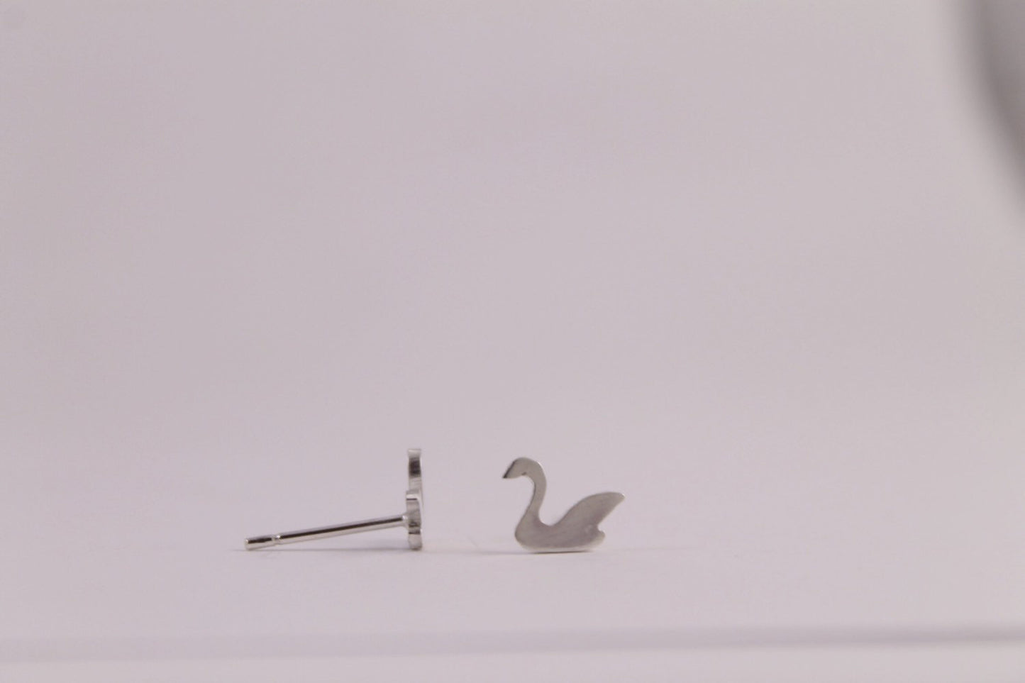 Silver Swan Earrings