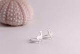 Llama Stud Earring Pair, Handmade from Sterling Silver - Sweet November Jewelry