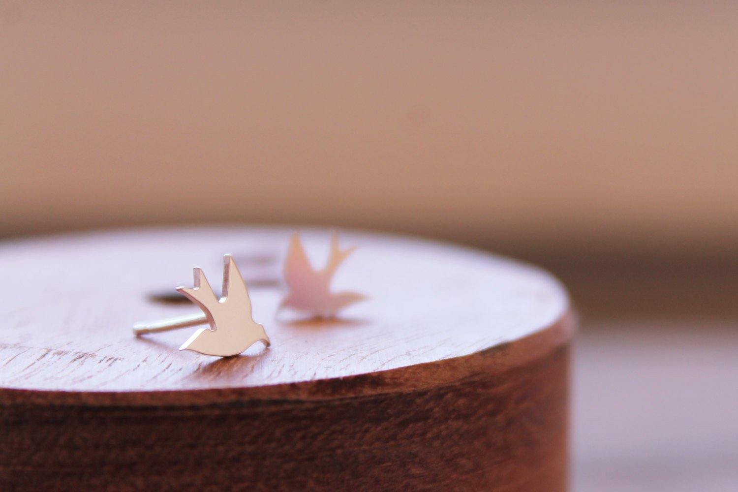 Silver Swallow Earrings - Sweet November Jewelry