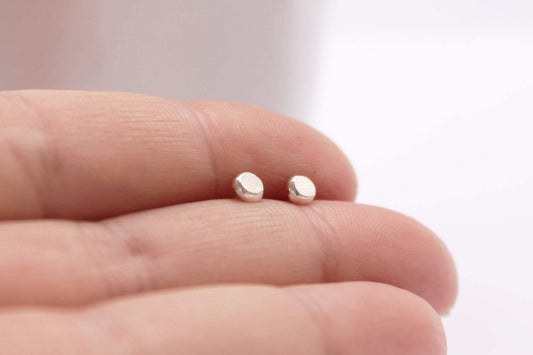 Organic Silver Dot Studs - Sweet November Jewelry