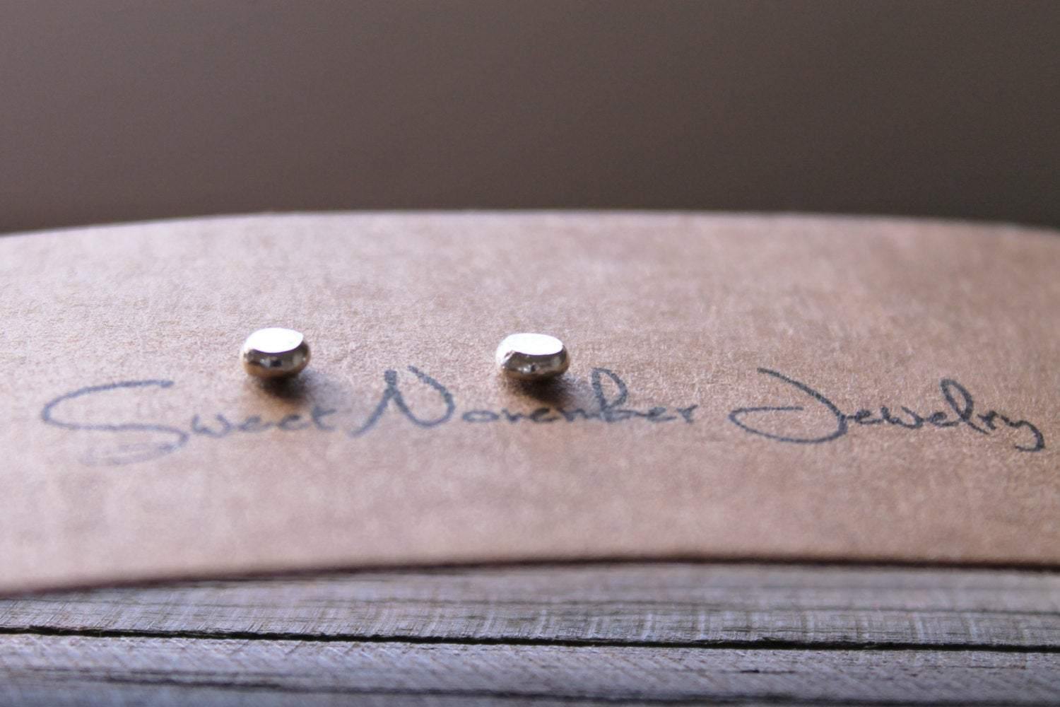 Organic Silver Dot Studs - Sweet November Jewelry