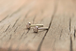 Tiny Silver Heart Studs