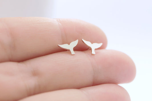 Whale Tail Stud Earrings