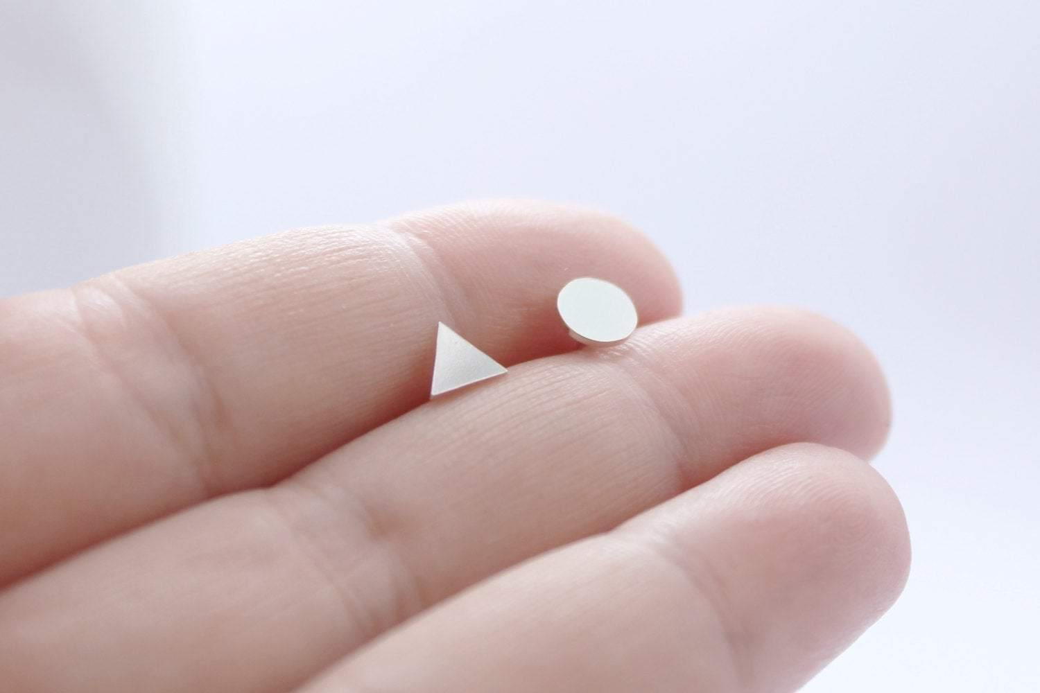 Circle and Triangle Studs - Sweet November Jewelry