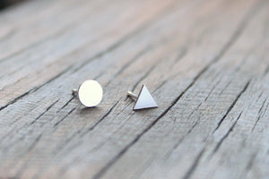 Circle and Triangle Studs - Sweet November Jewelry