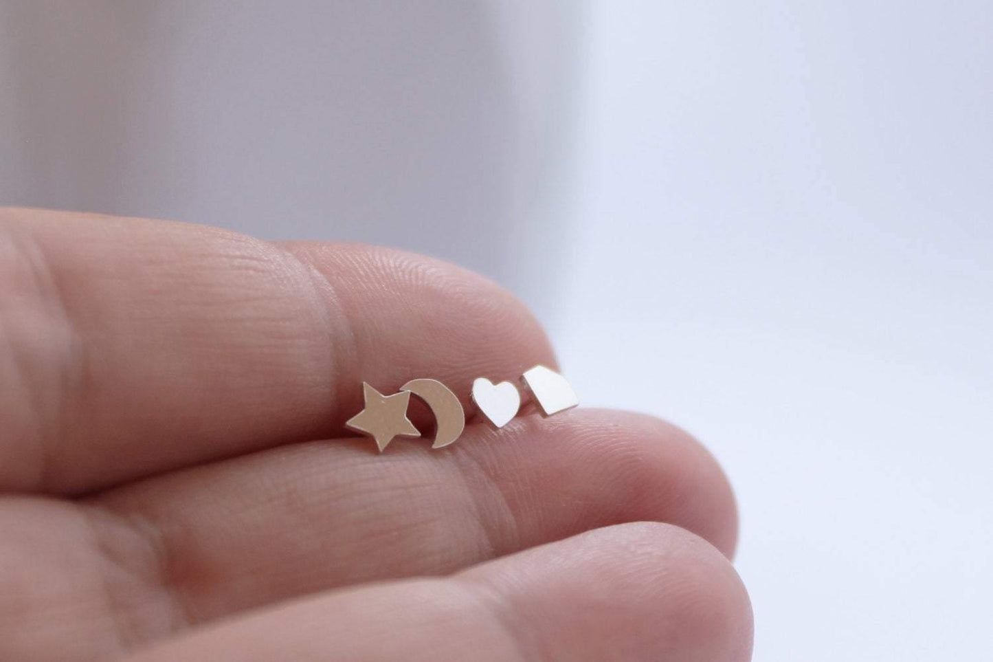 Mismatched Shape Studs in Sterling Silver - Sweet November Jewelry