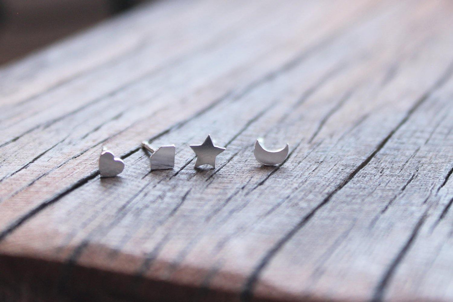 Mismatched Shape Studs in Sterling Silver - Sweet November Jewelry